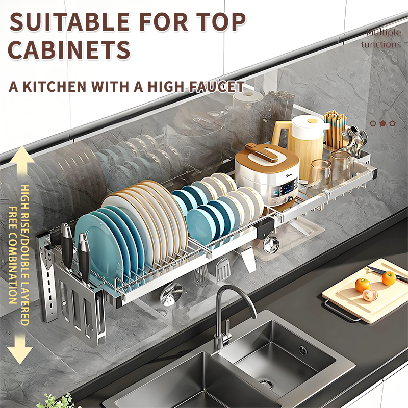 Stainless steel kitchen sink storage rack multifunctional drain rack ...