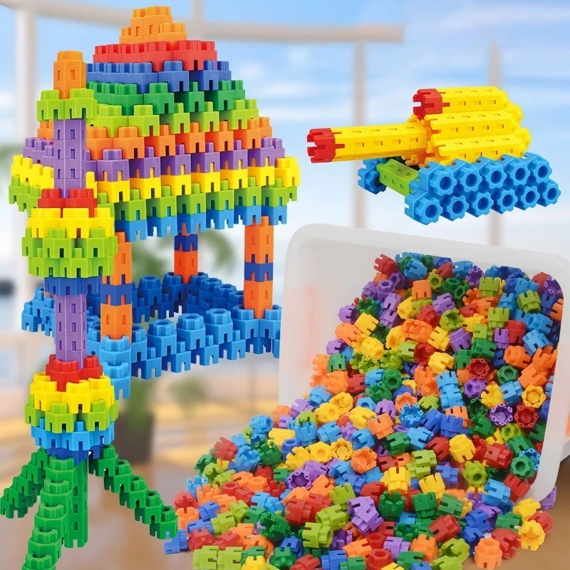 100pcs/bag Building Blocks Set Puzzle Hexagonal Blocks Educational ...