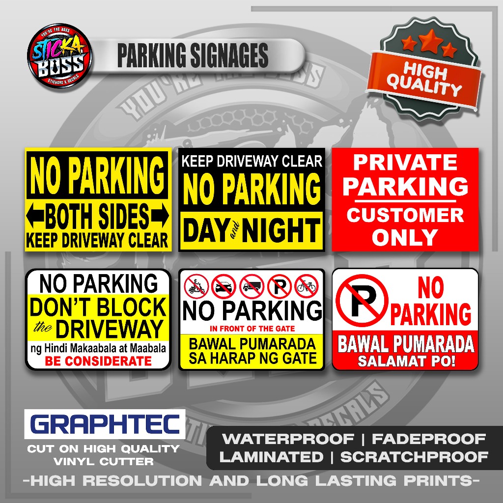 PARKING SIGNAGES | VINYL WATERPROOF STICKER | PREMIUM LAMINATED【PRINTED ...