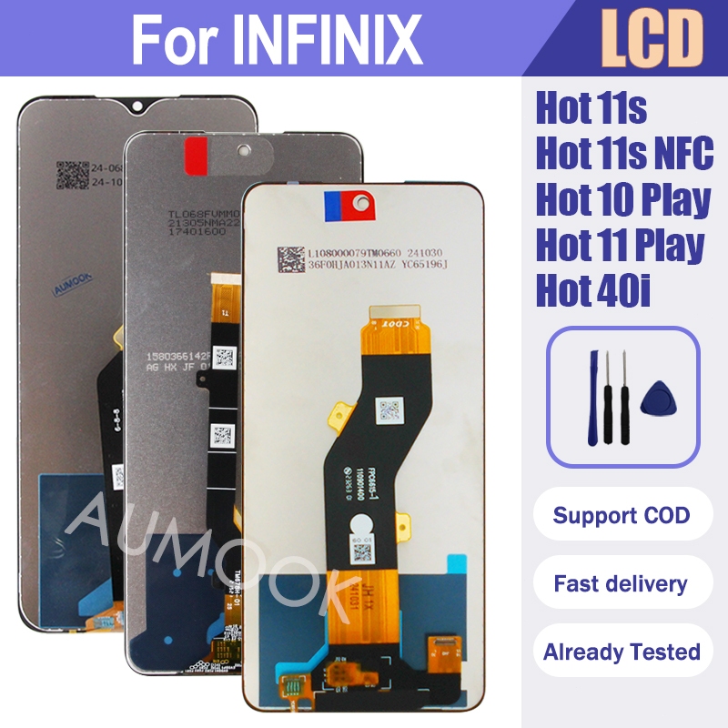 For Infinix Hot 11s NFC 10 Play 11 Play 40i LCD Display Touch creen ...