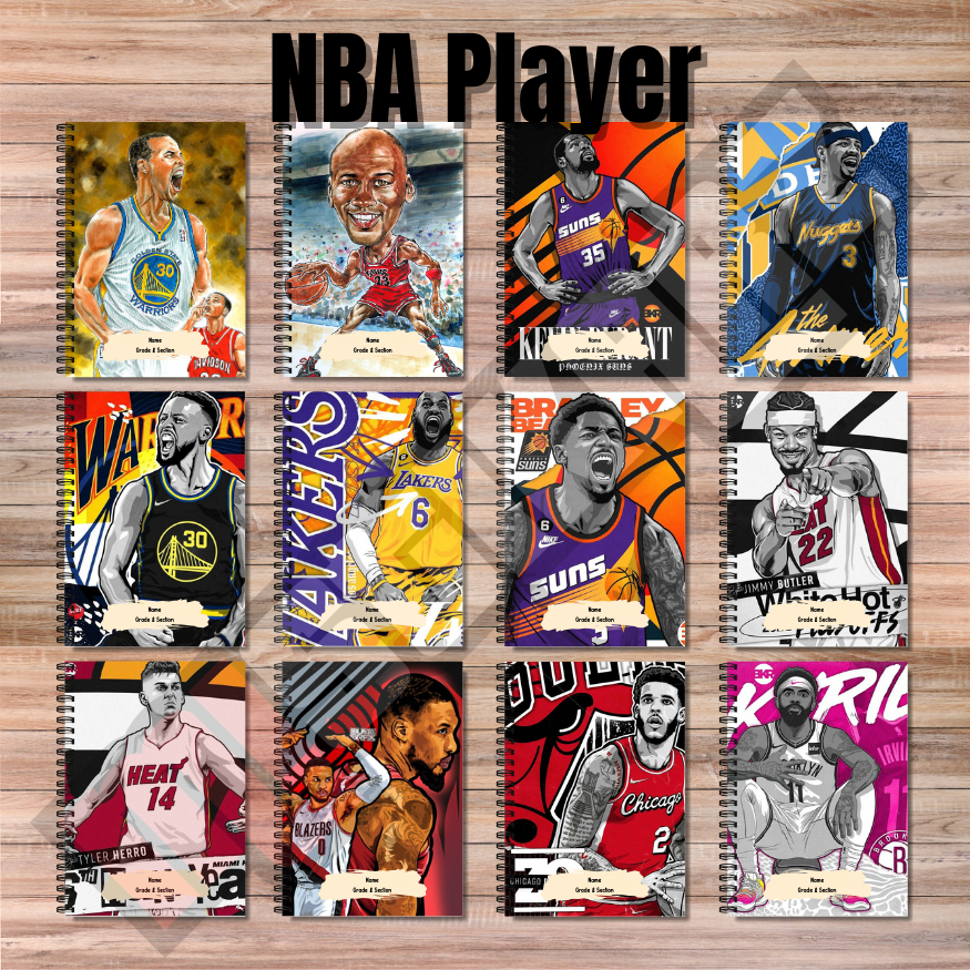 NBA Part 1 Basket Player Inspired Notebook with Free Sticker | Shopee ...