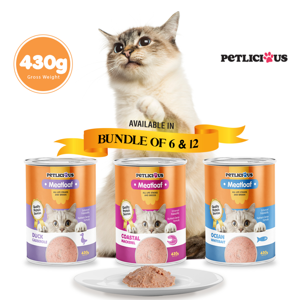 Petlicious Meat Loaf Adult Cat Kitten Wet Food Can Mackerel Duck ...