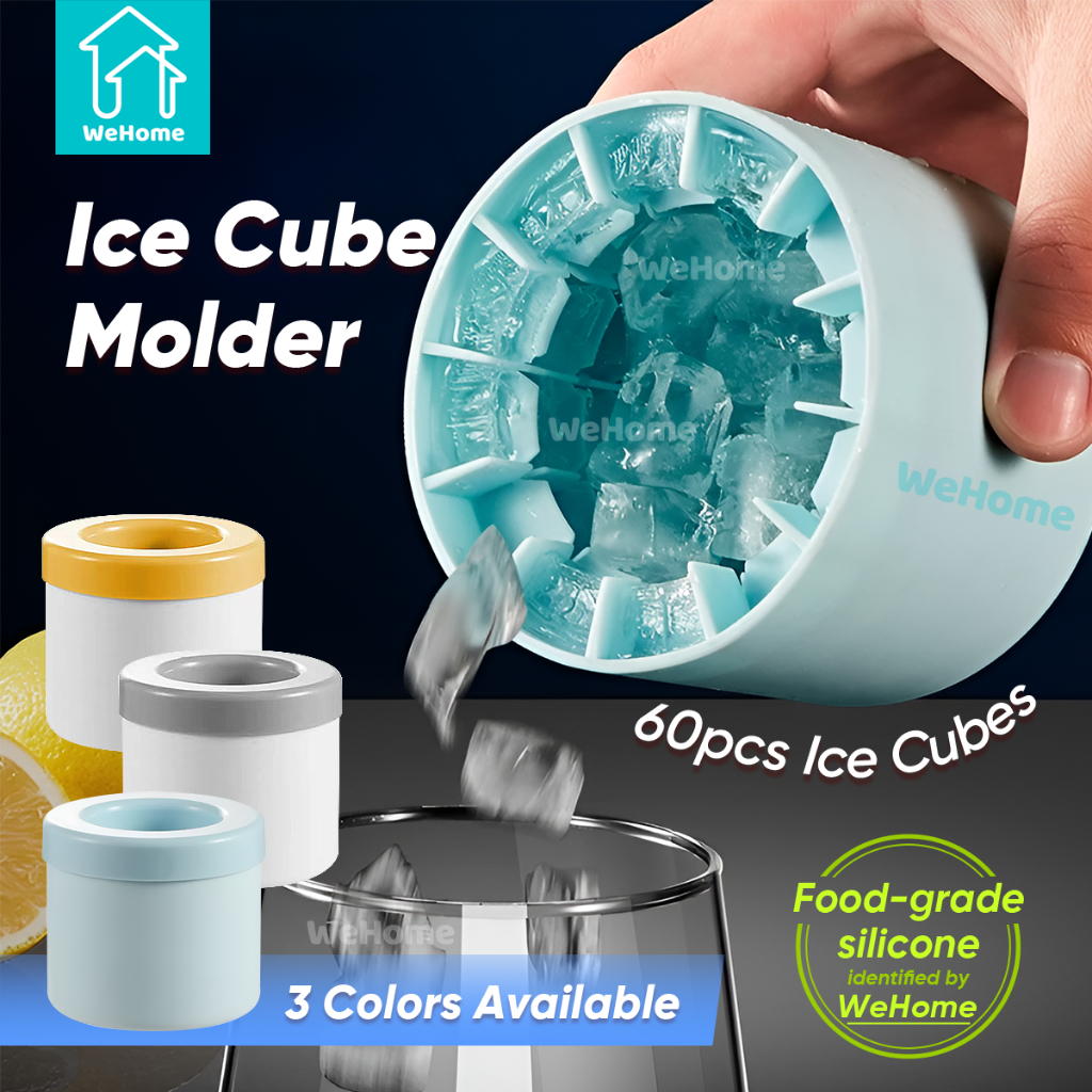 WeHome 60 Grids Silicone Ice Cube Mold Round Ice Bucket Homemade