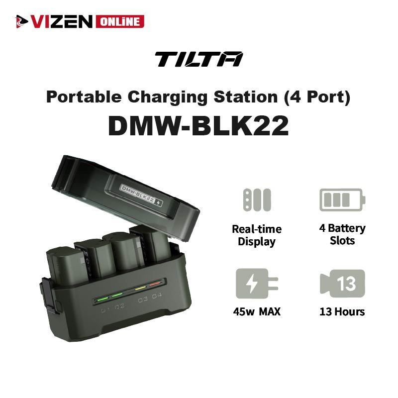 Station de charge portable Tilta pour la batterie Panasonic DMW-BLK22 (4 canaux) - Vert | Tilta