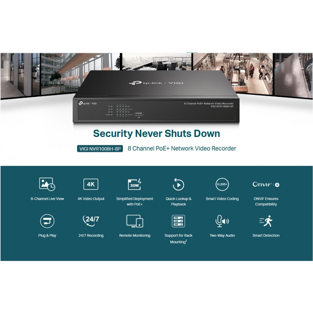 Cybertech Tp-Link VIGI Kit-2 3MP-48 8-Channel NVR Surveillance Kit With ...
