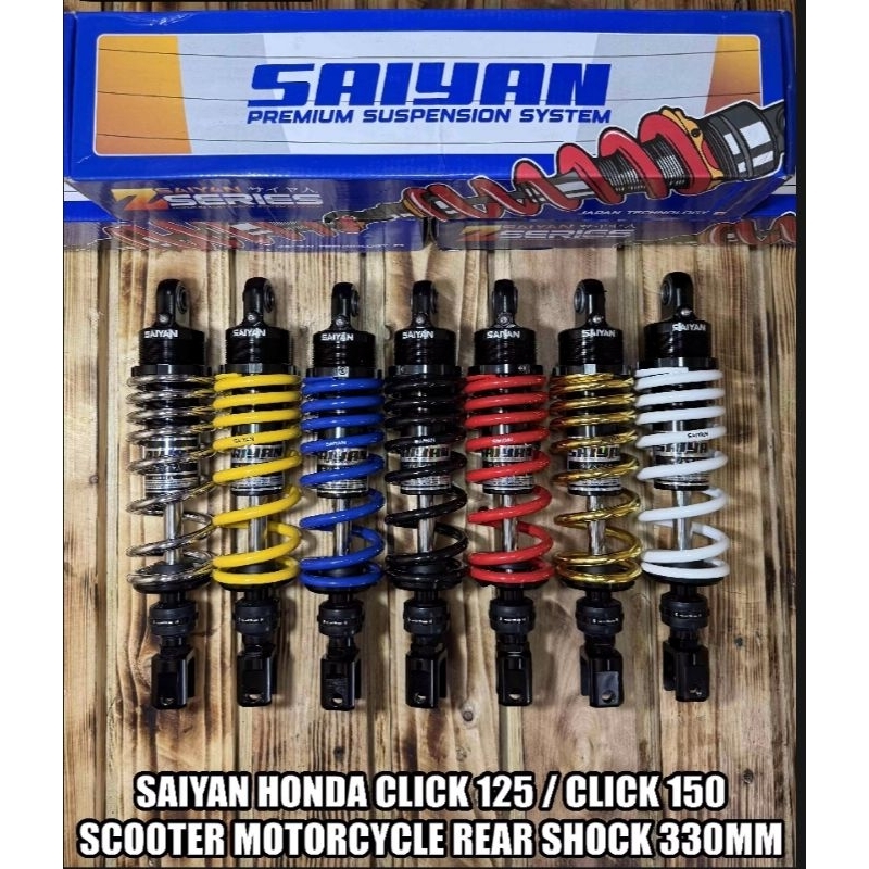 SAIYAN HONDA CLICK 125 / CLICK 150 REAR SHOCK FULLY ADJUSTABLE 330mm ...