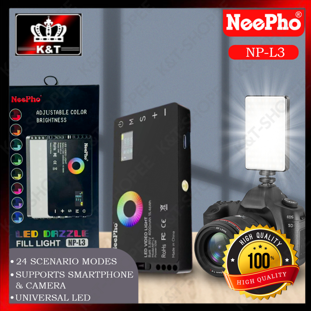 NeePho NP-L3 Portable LED Video Light Night Photographic Fill Lighting ...