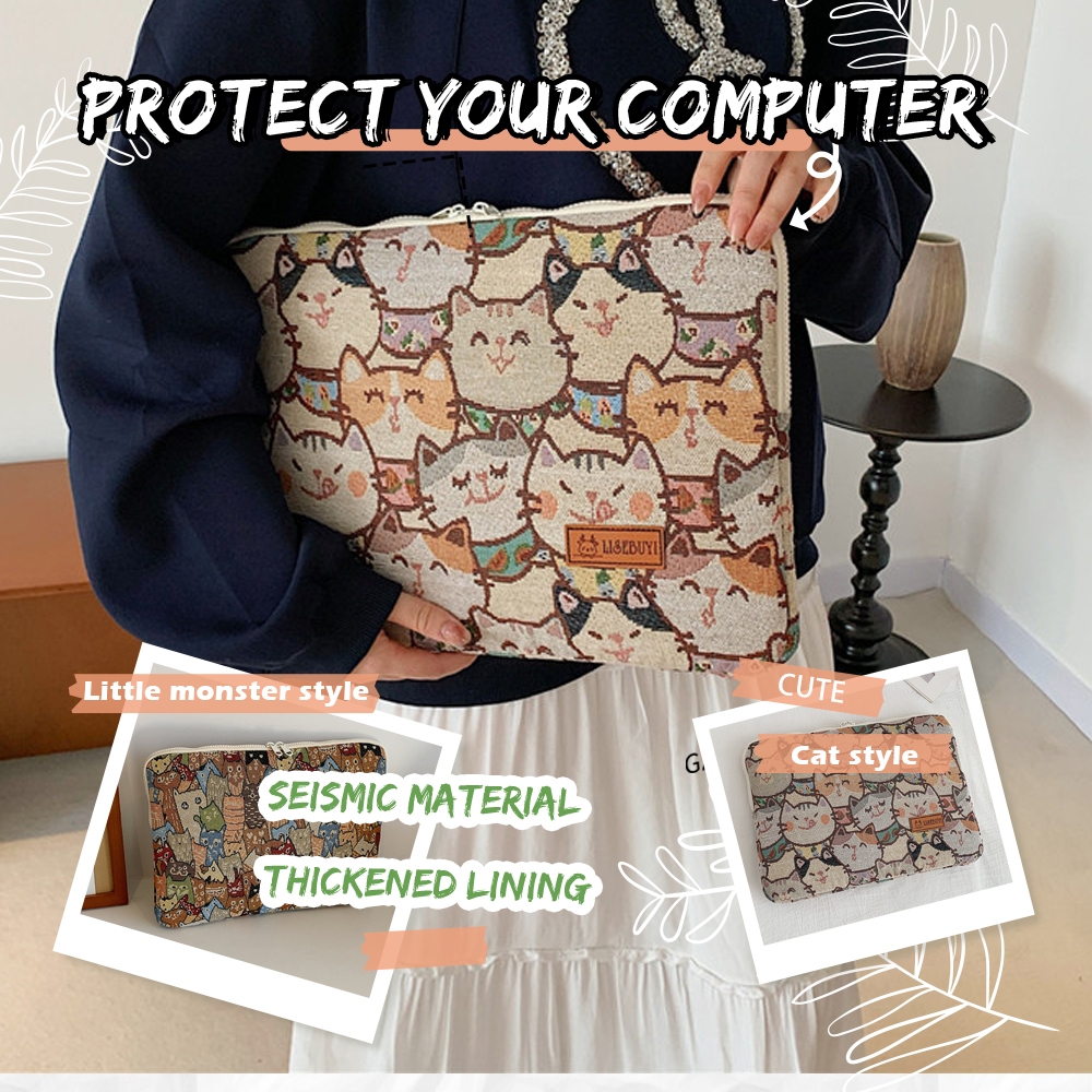 Laptop Bag cartoon animals Simple 14-15inch Shockproof Tablet PC Liner ...