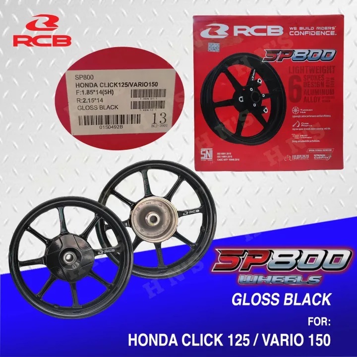 RACING BOY RCB SP800 Mags ( Gloss Black ) for Honda Click 125/150 (5H ...