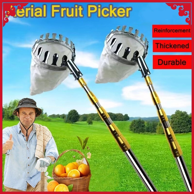 Fruit Picker With Adjustable Long pole 4/6/10M Stainless Steel ...