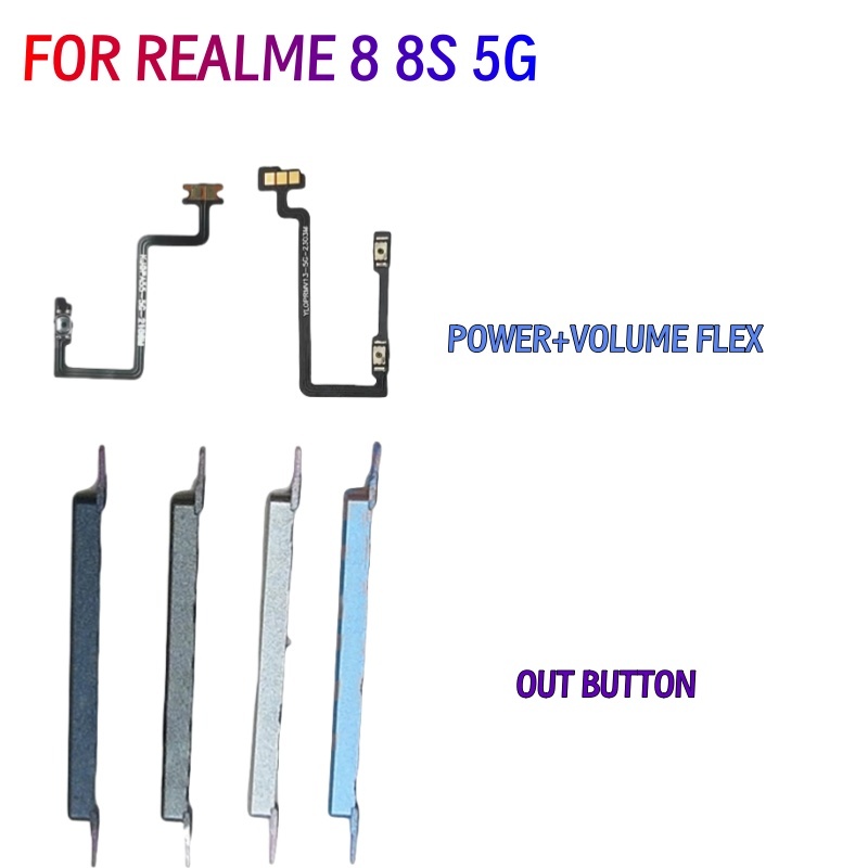 For Realme 8 5G 8S Volume Up Down Button Flex And Power Flex 4.7 48 ...