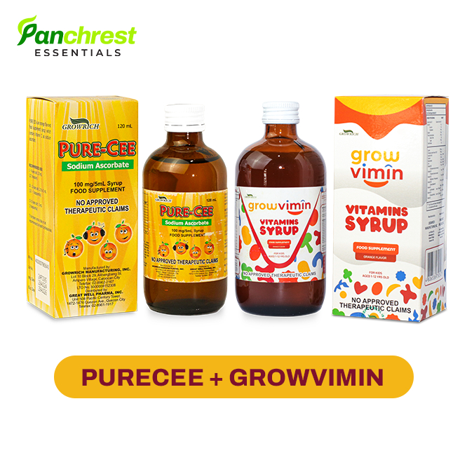 Growvimin Multivitamin + Pure-cee Sodium Ascorbate | Shopee Philippines