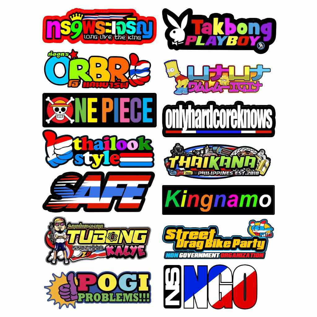 SET of Motorcycle Waterproof Vinyl Stickers/JRP stickers/DUTERTE ...
