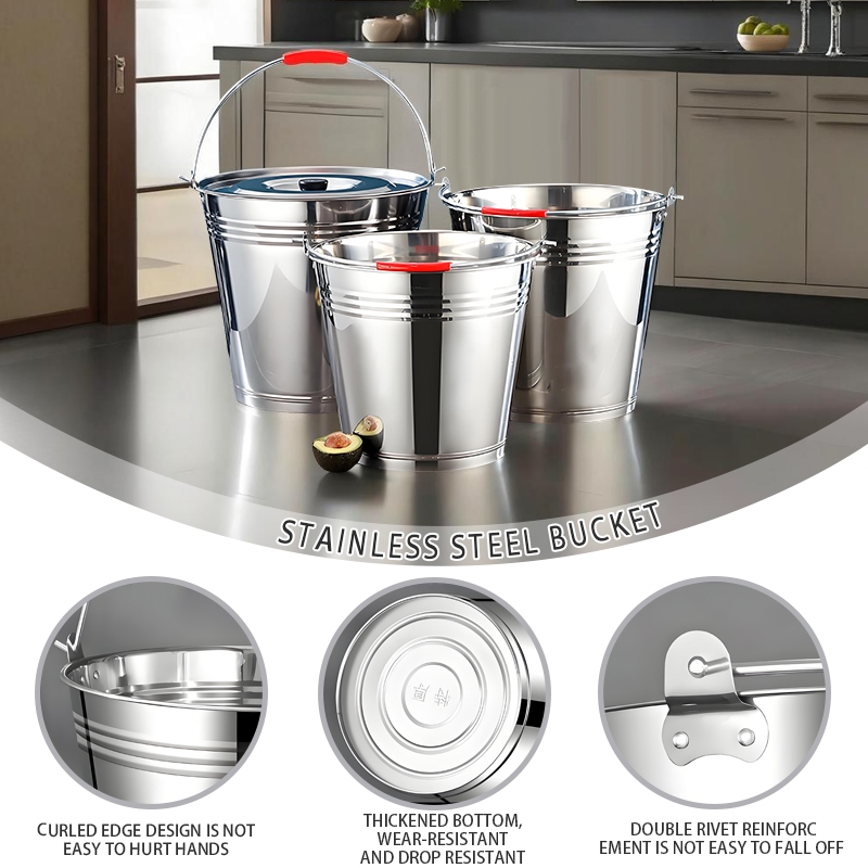 304 stainless steel bucket with lid Multi-purpose Hand Held Type ...