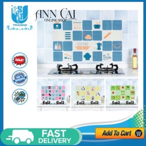 Heat Resistant Kitchen Backsplash Tile Sticker DIY Anti-Oil Wall ...