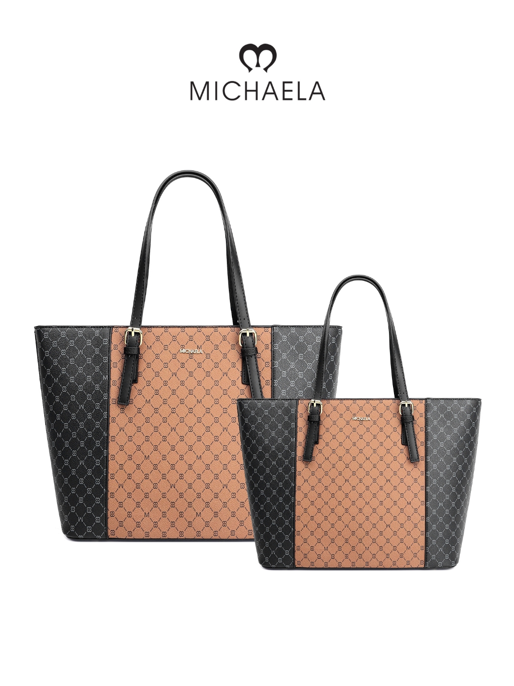 MICHAELA Colorblock Tote Bag Set 2PCS Elegant Handbag for Women Work  Shopping Travel HB6506089 CX