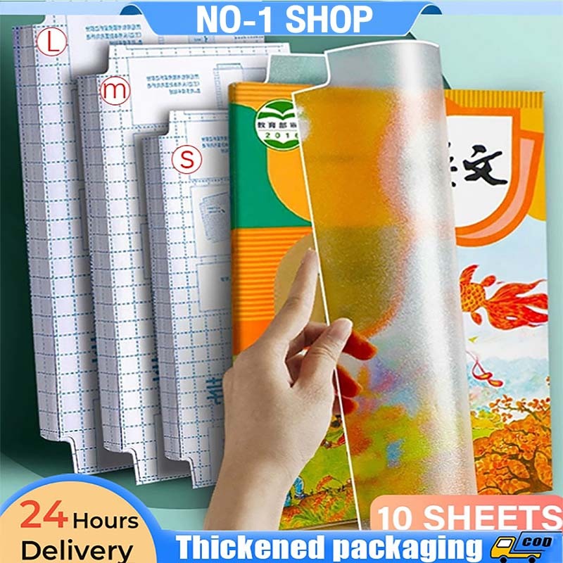 10 Sheets Self-adhesive Book Wrapper Transparent Self-adhesive ...