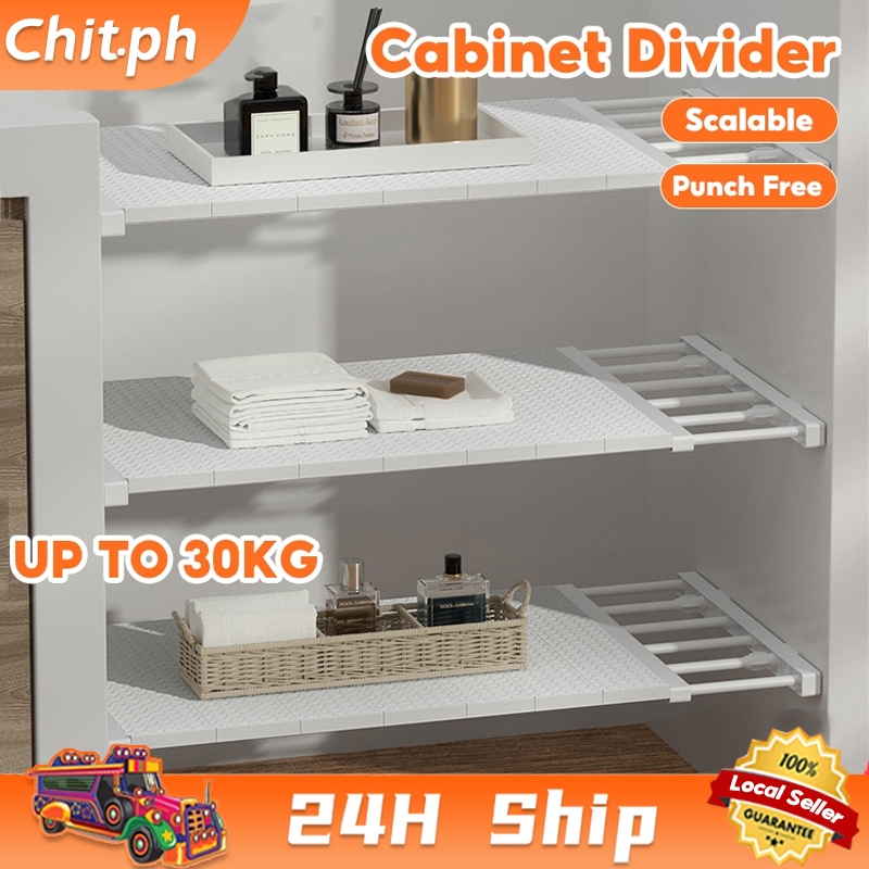 CHIT Cabinet Divider Partition Shelf Scalable Closet Storage Rack ...