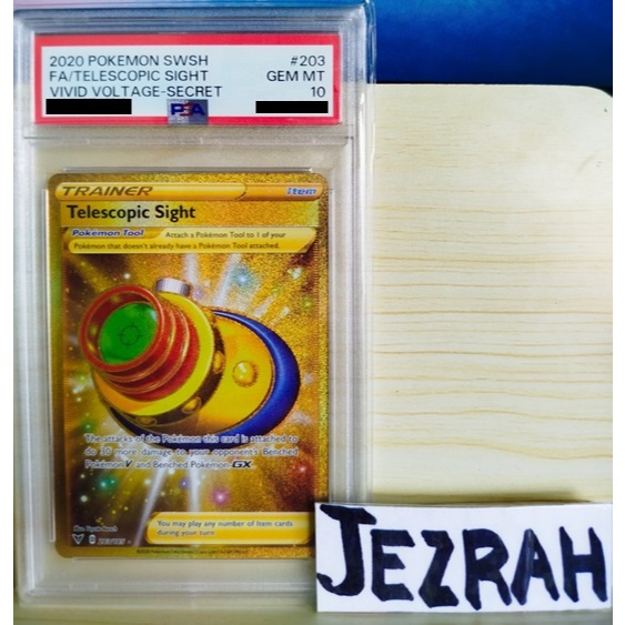 Pokemon TCG PSA 10 Telescopic Sight 203/185 Vivid Voltage Secret Gold Rare  Full Art | Shopee Philippines