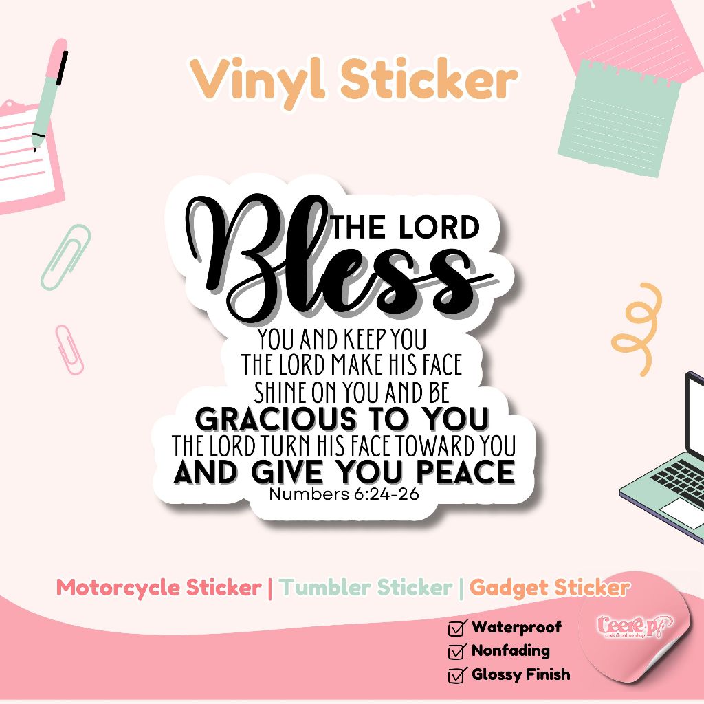 Bible Verse Vinyl Stickers | Holographic Waterproof Non-Fading | Laptop ...
