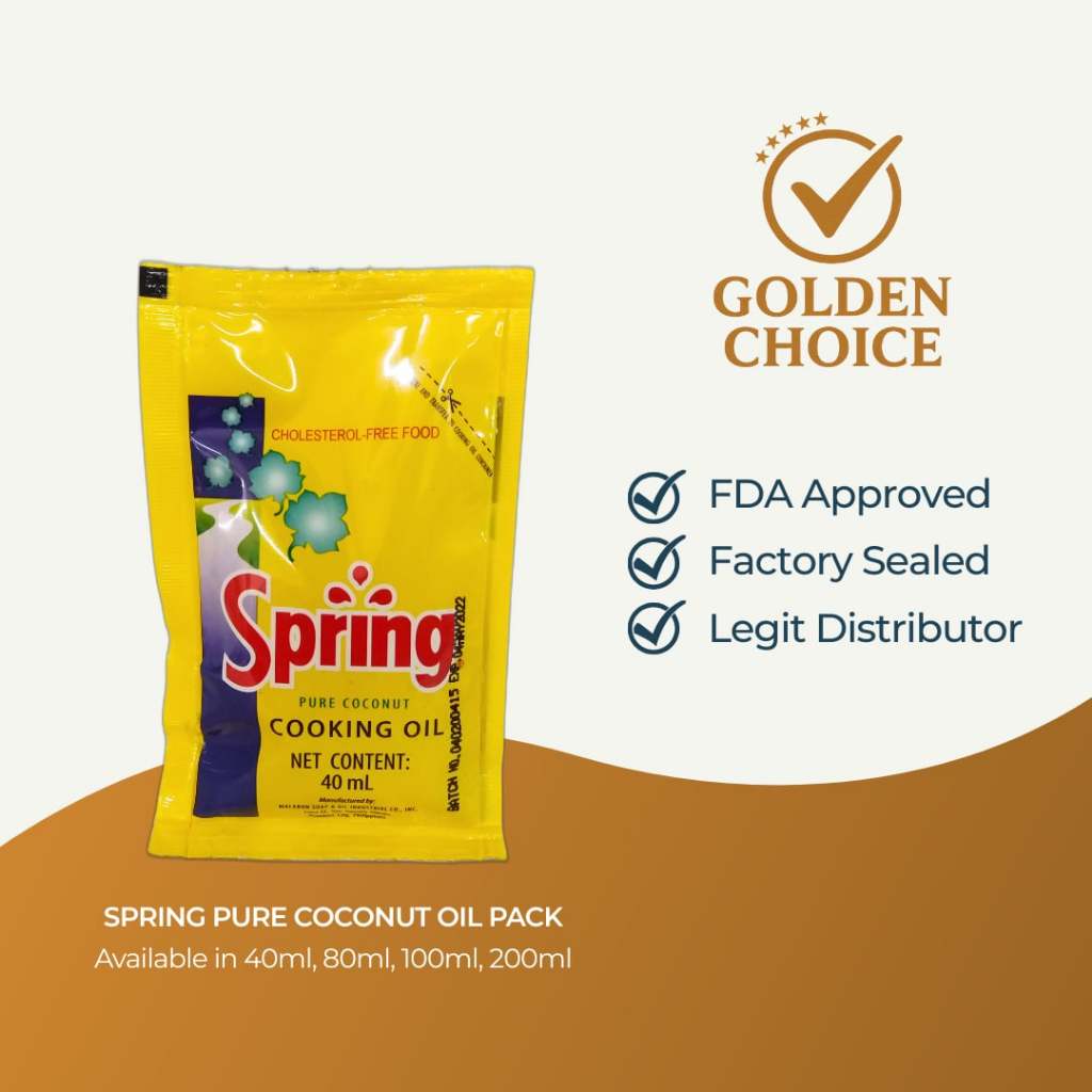 Spring Pure Coconut Cooking Oil 40ml (by 6) | Shopee Philippines