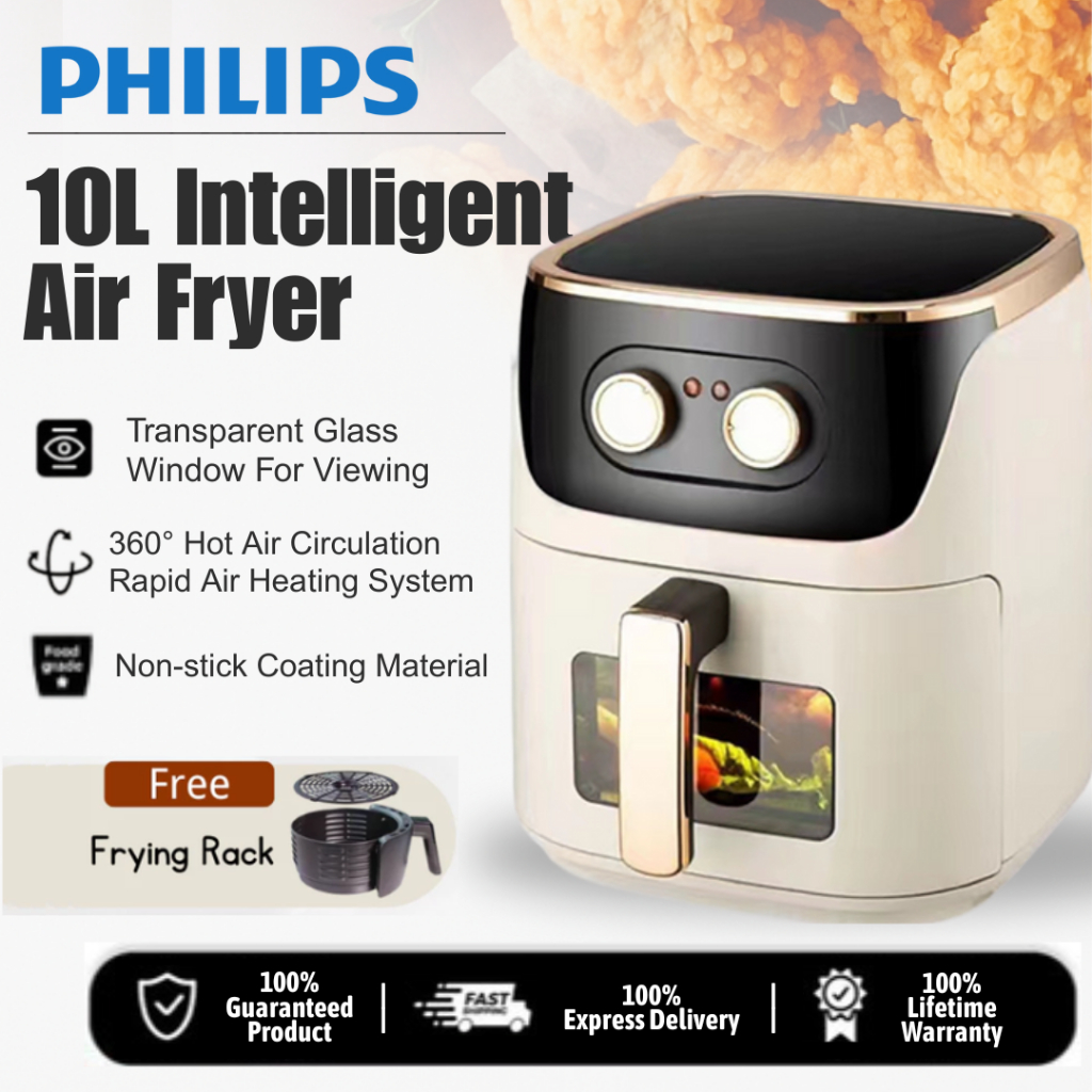 Air Fryer Multi Functional Healthy Cooking Non-Stick Large-Capacity 10L  Airfryer With Grill Pan