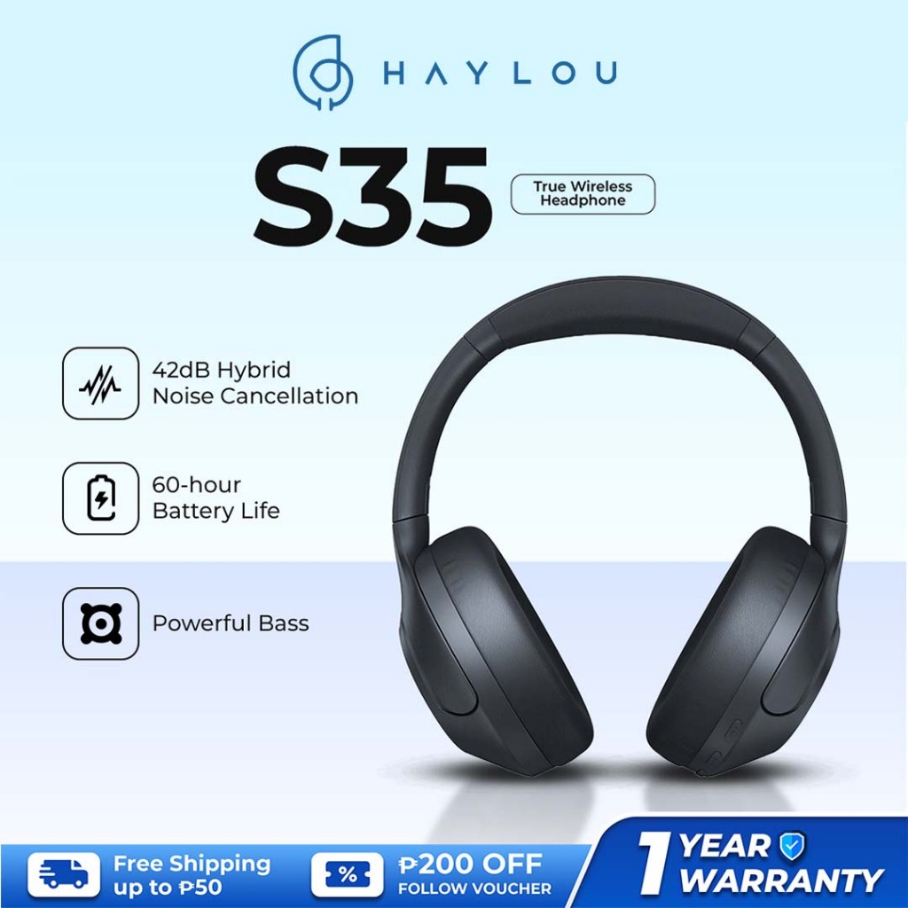 Haylou S35 ANC Bluetooth Wireless Headphones Noise Cancellation 60 Hours  Battery