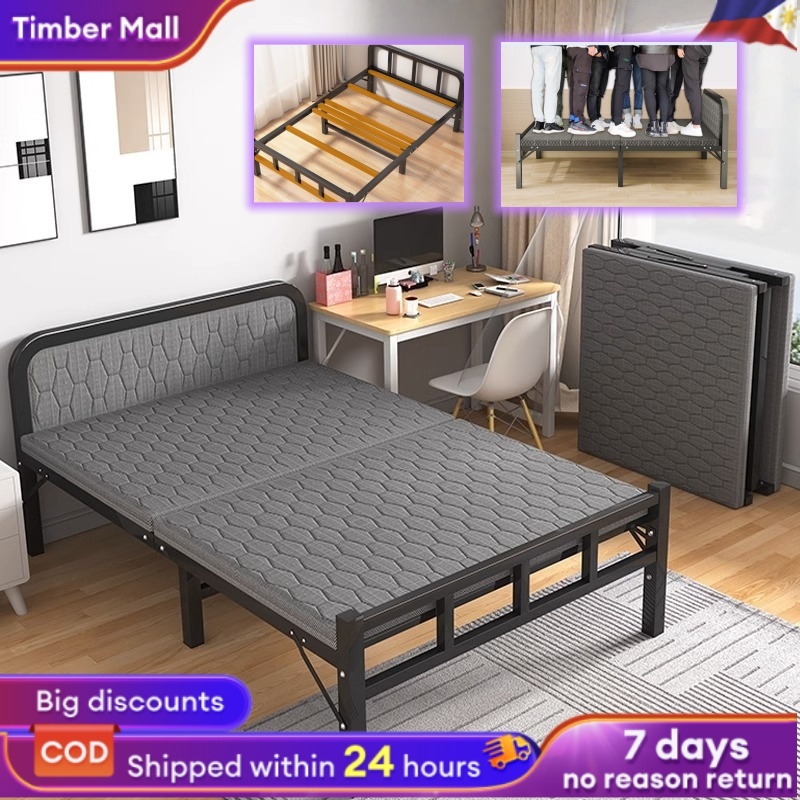 Metal Foldable Bed Folding Bed With Soft Bag Double/Single Bed Frame ...