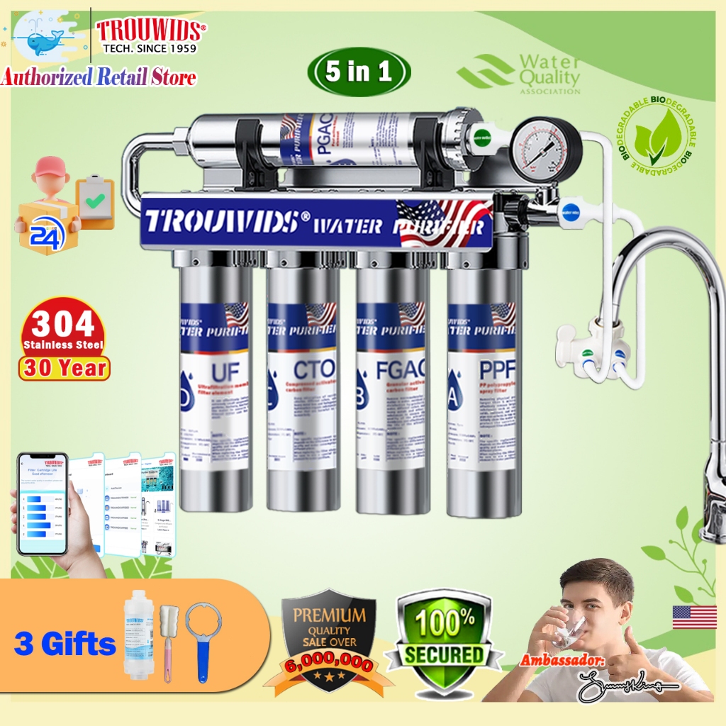 Water Filter Water Purifier Filtration 5 Levels System Alkaline For ...