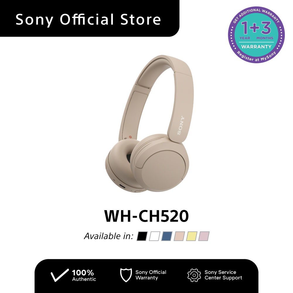 Sony WH-CH520 WH CH520 Wireless Bluetooth Headphones Shopee