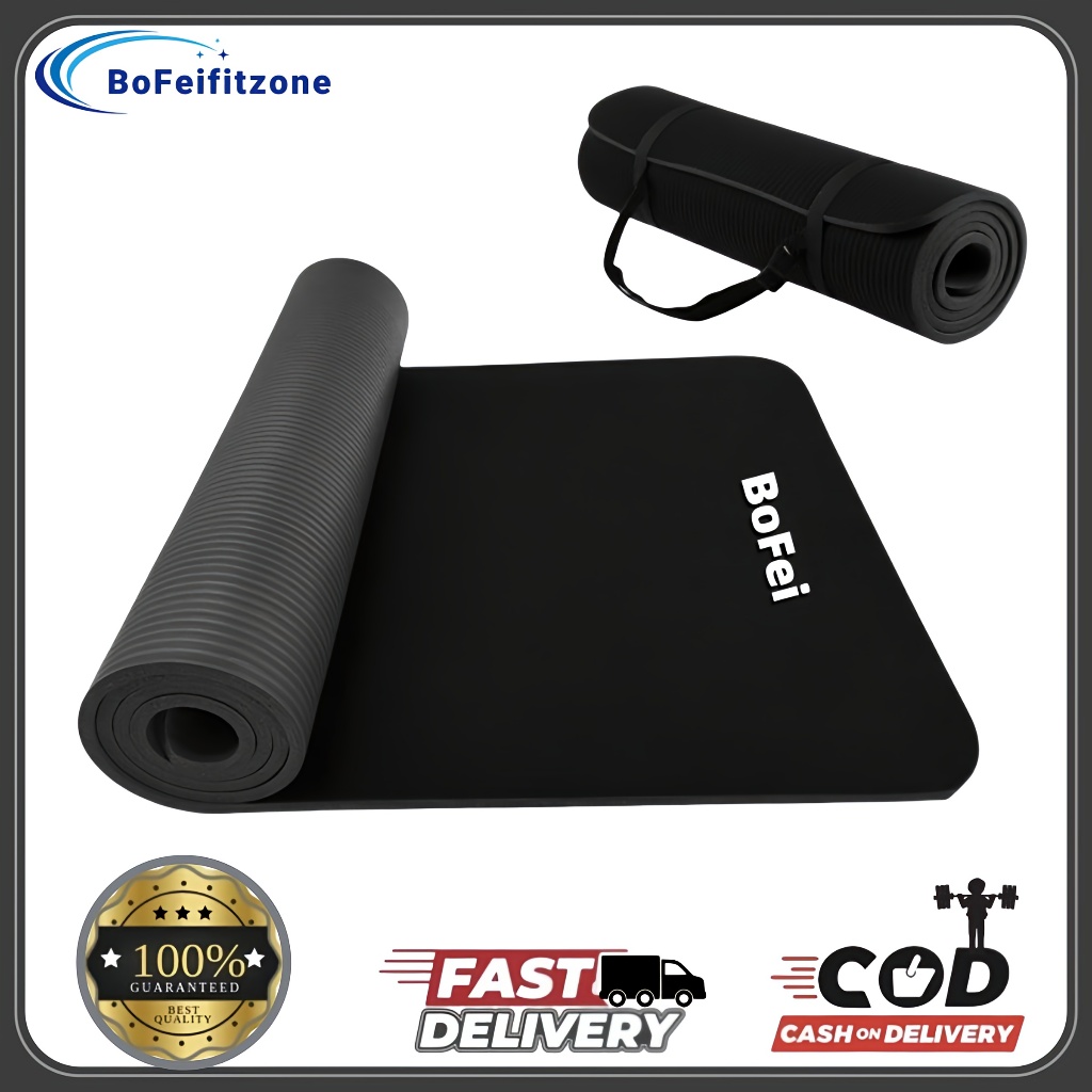 12MM Thickness Yogamat Exercise Workout Mat Thick Non Slip For Men And ...
