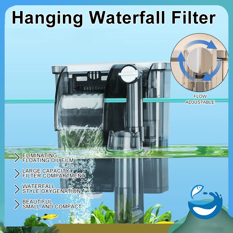 Image showcasing Aquarium Waterfall Hanging Filter Pump Power Purification Activated ...