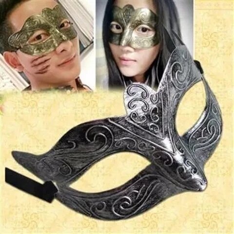 Halloween Masks Props Half Face Painted Mask For Women Men Masquerade ...