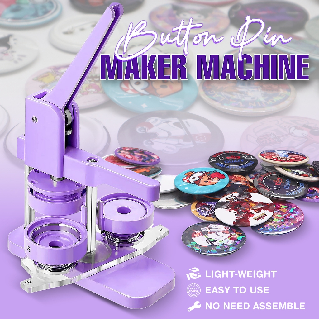 Button Pin Press Maker Machine Set 58mm DIY Button Press Hand Punch ...