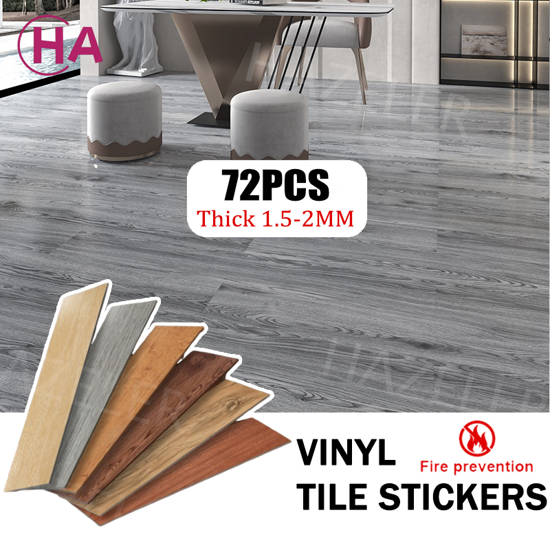 72PCS Wooden Vinyl Plank Tiles 30x30CM Floor Stickers Self Adhesive ...