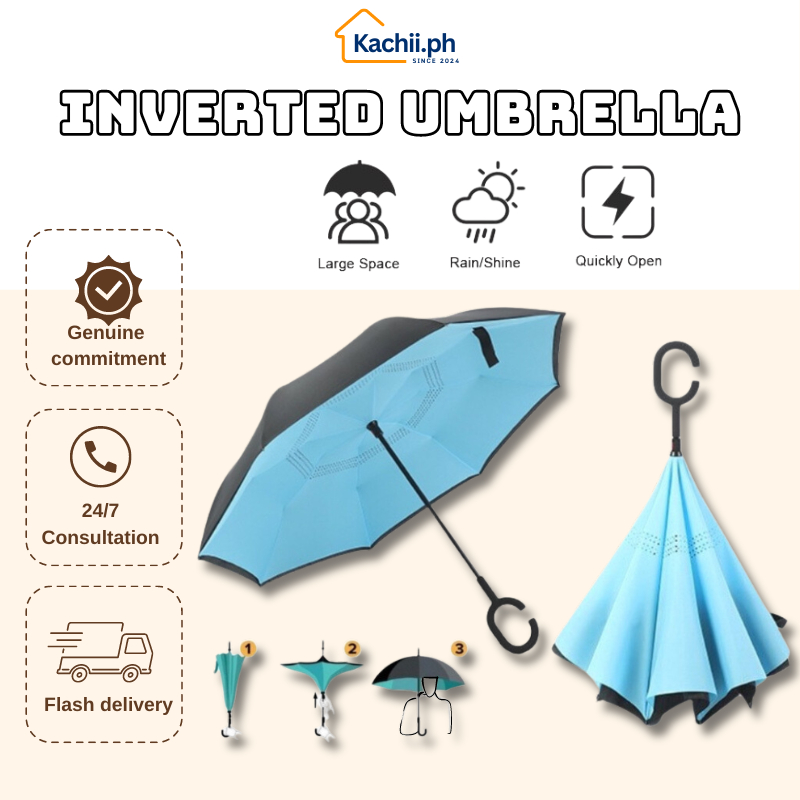 Double Layer Innovative Inverted Umbrella C-Handle Umbrella Anti UV ...