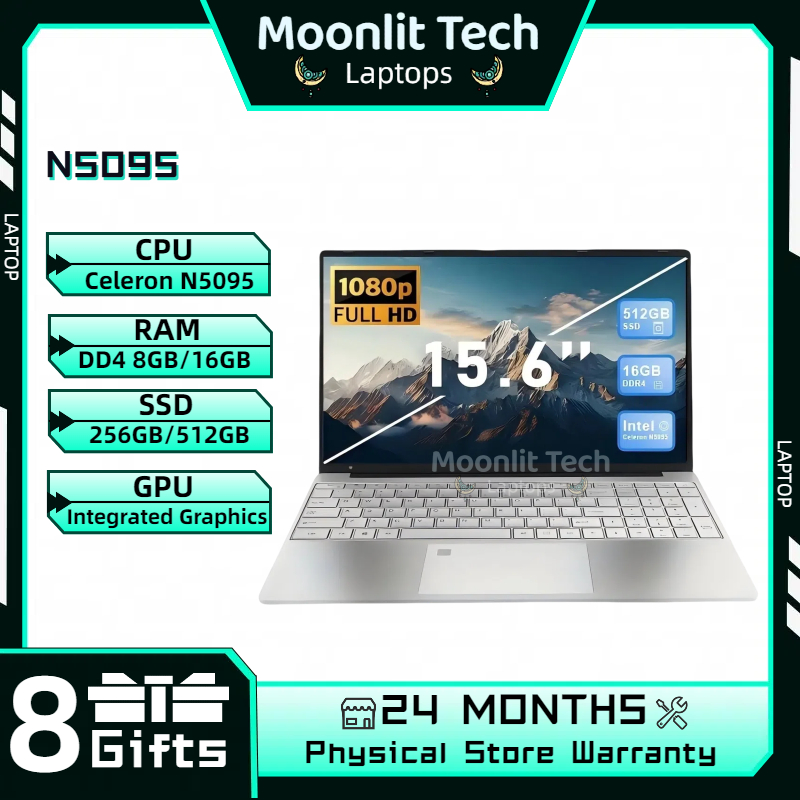 2024 new brand Laptop 15.6 Inch Celeron N5095 16G RAM 512G SSD high ...