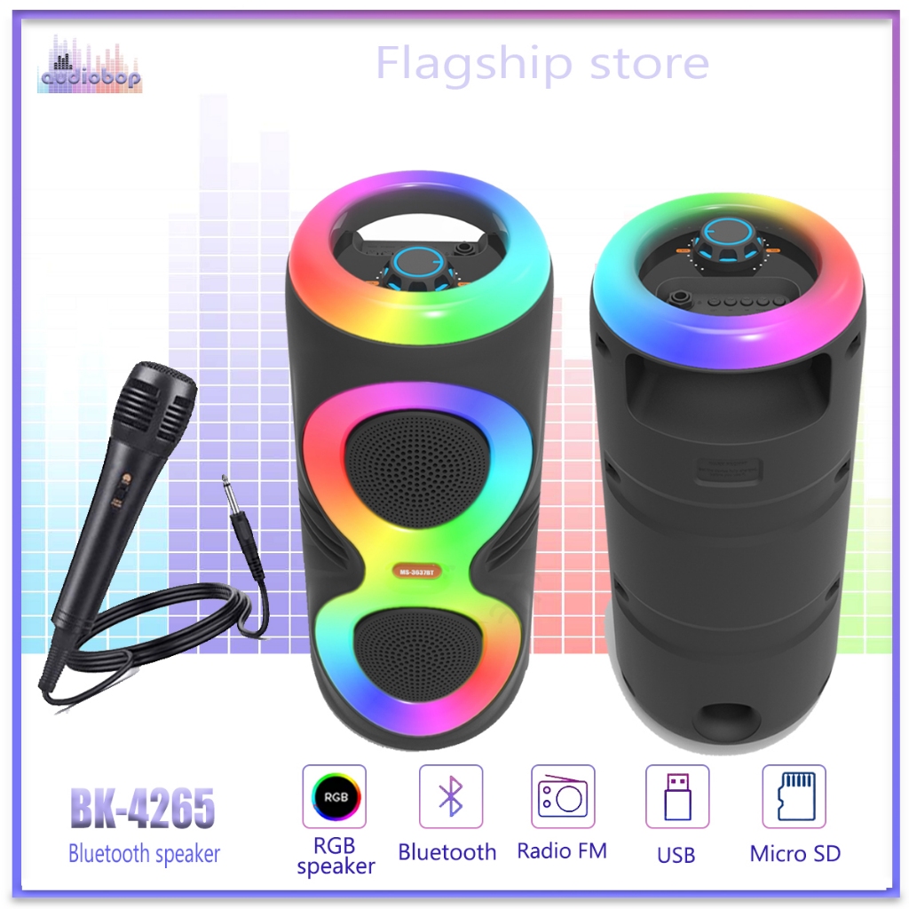 double 4inch Karaoke Portable Wireless Bluetooth Speaker With Mic