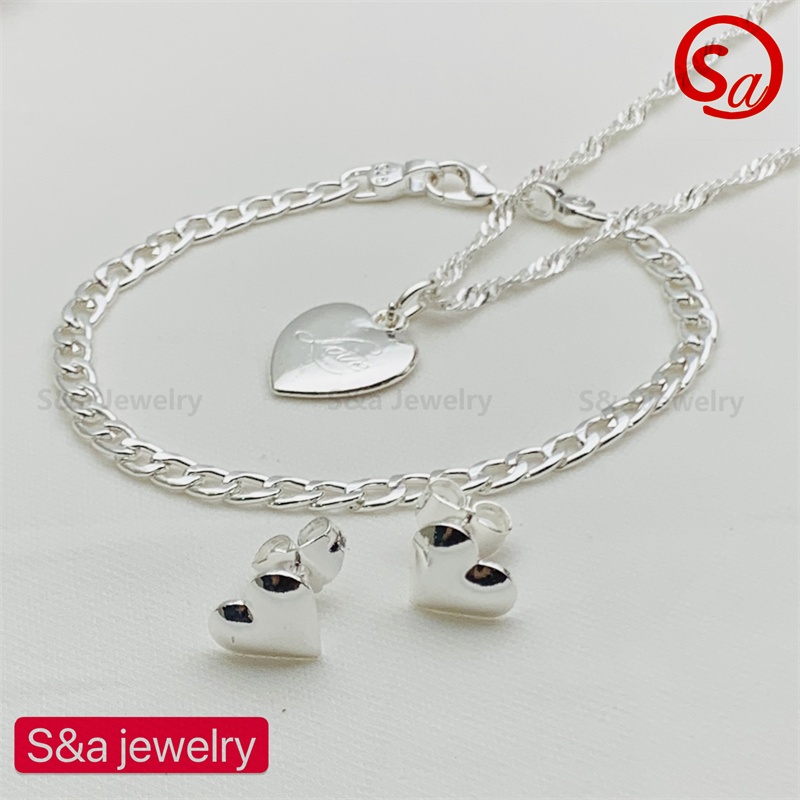 1/4 CT. T.W. Diamond Frame Heart Pendant and Stud Earrings Set in Sterling Silver (J/I3