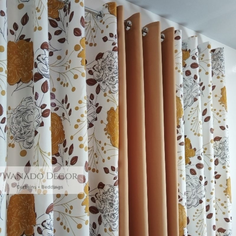 WANADO - 3in1 Set Camella Brown Ring Window Curtain Sold by set and per ...