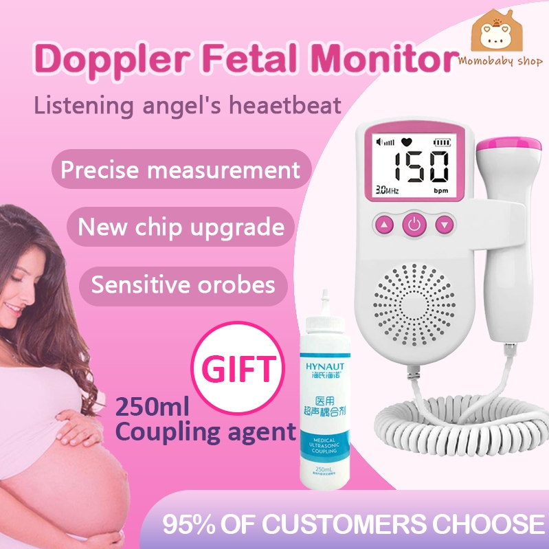 [ Free Gel ] Fetal Doppler Baby Heartbeat Detector Portable Baby ...