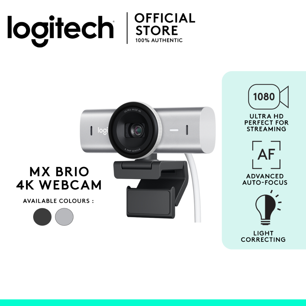 Logitech MX Brio 4K Ultra HD Collaboration and Streaming Webcam