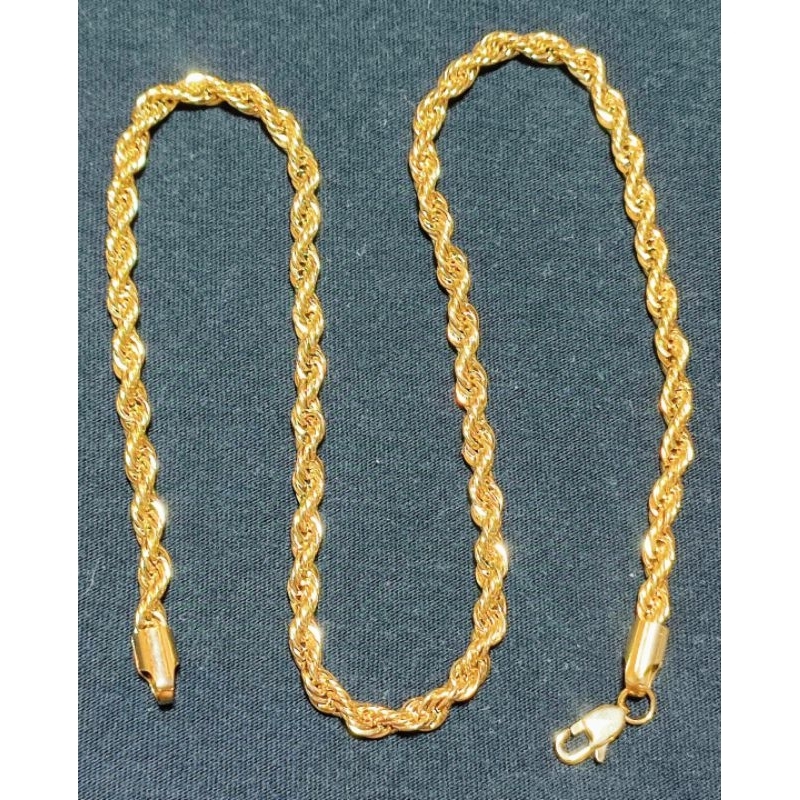 18k Gold Plated Thick Rope Chain 22inches