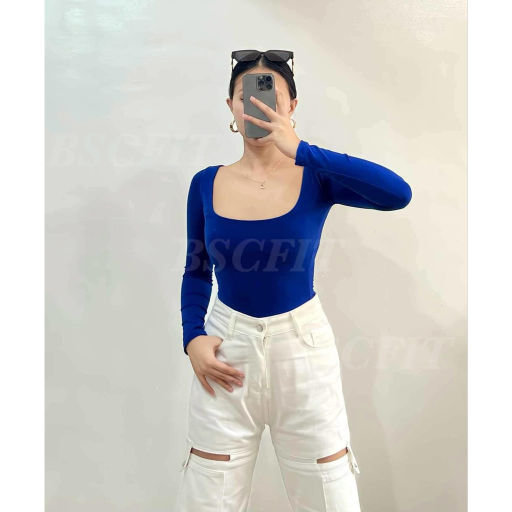BSCFIT Buy 1 Take 2 (Total of 3) Double Lining Squareneck Longsleeve ...