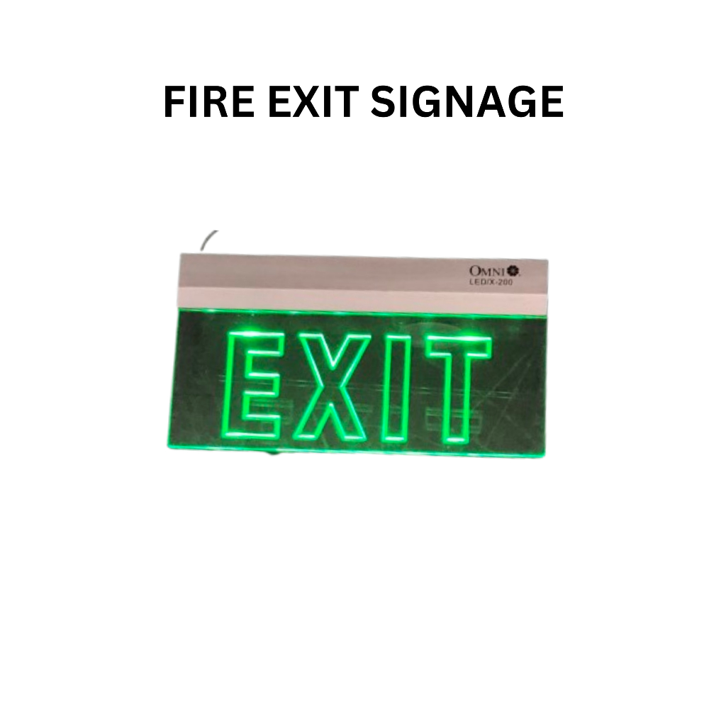 Fire exit signage with LED light back to back | Shopee Philippines