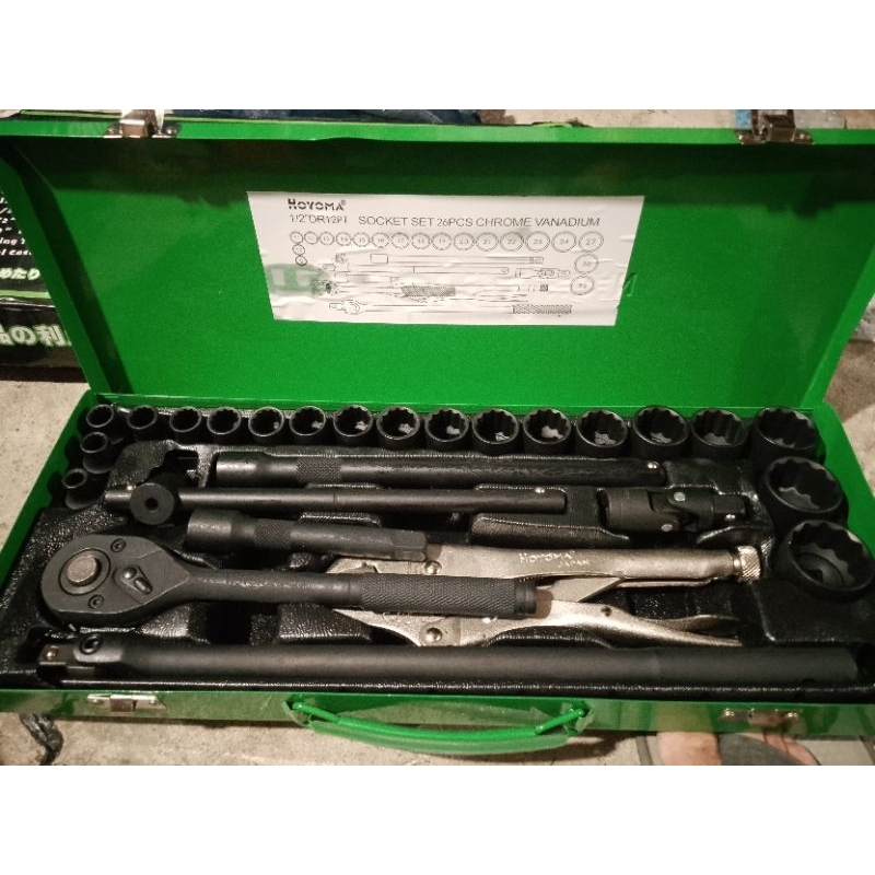 hoyoma 26 PCs socket set with free vice grip made in Japan | Shopee ...