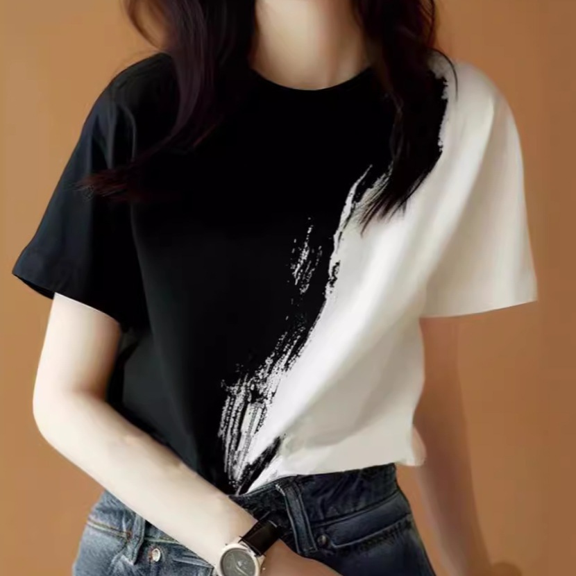 Timeless Tees Style T-shirt Super Small Top Front Shoulder Half Sleeve ...