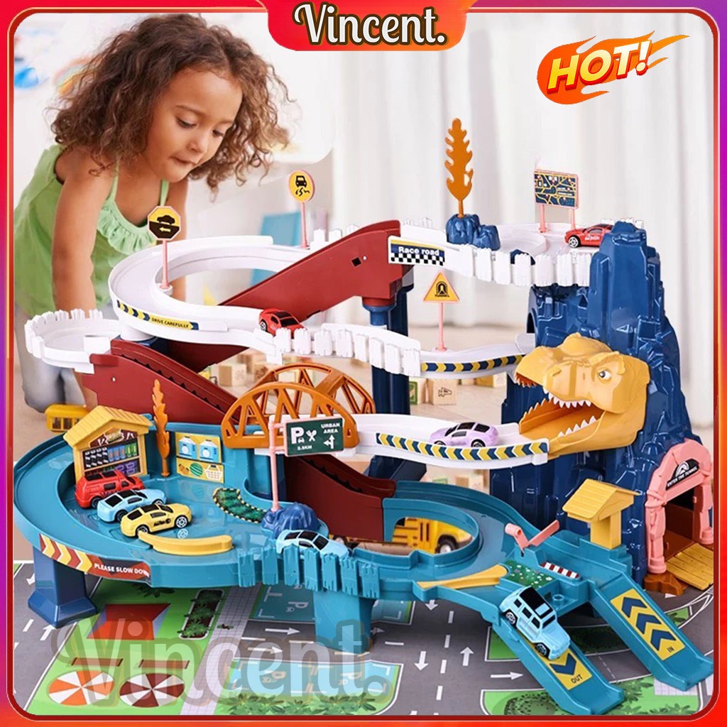 3D dinosaur rail car children's educational adventure toys children's ...