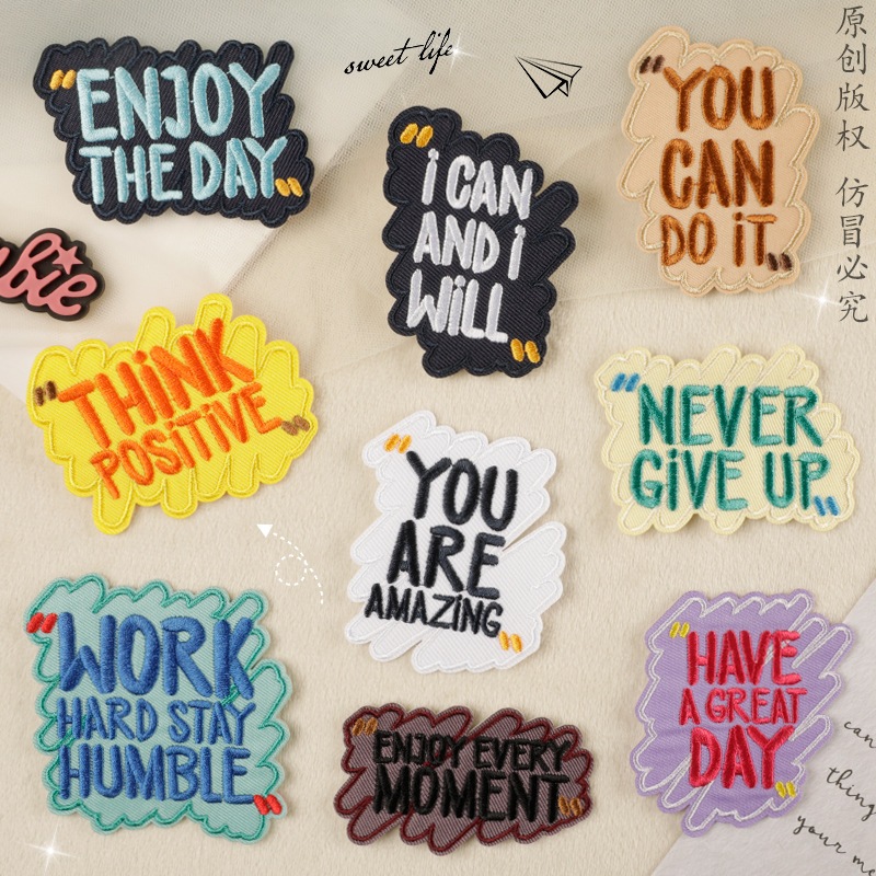 Patch For Clothes Cartoon Slogan Words Patches On Clothes Love Iron On Patches For Clothing 736750 - Foto 4