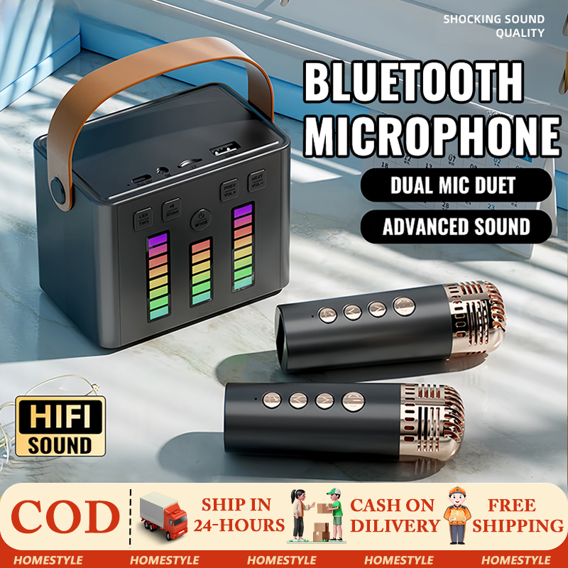 wireless bluetooth microphone karaoke speaker with Dual mic HIFI sound ...